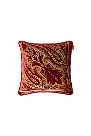 ETRO Pegaso-embroidered paisley-jacquard cushion - Orange