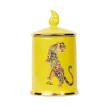 Candles In Ceramic Jar - Amber