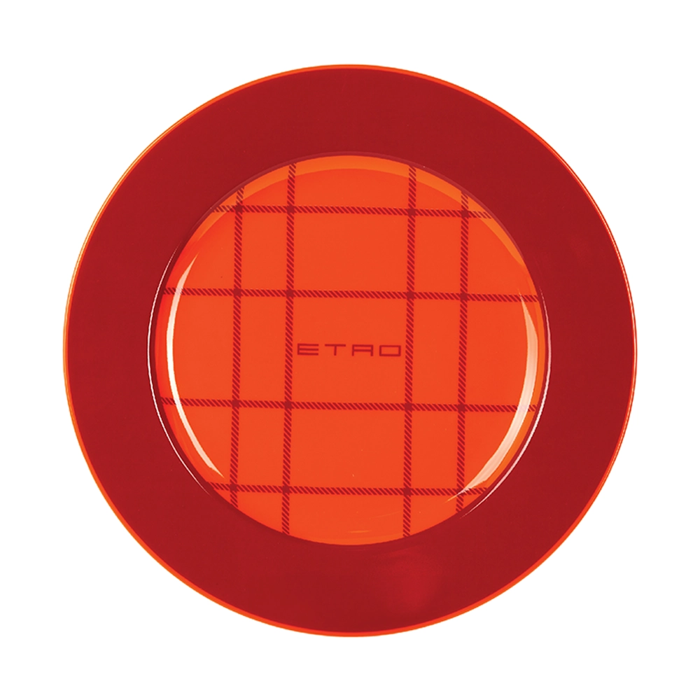 TARTAN DECORATIVE PLATE RED