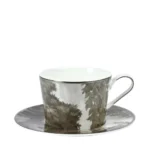 White Garden Tea Cup & Saucer