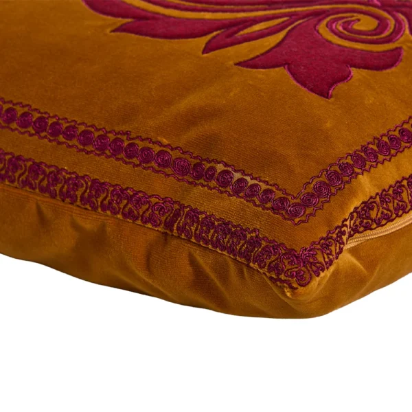 Velvet Gombo Embroidered Cushion - Image 4