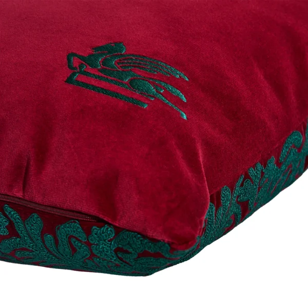 Velvet Paisley Frame Embroidered Cushion - Image 4