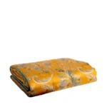ETRO HOME Kentia quilted bedcover in ochre yellow with a paisley print
