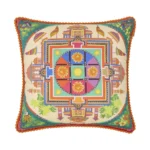 ETRO HOME Shanti embroidered cushion in cream with a central medallion and tassel trim