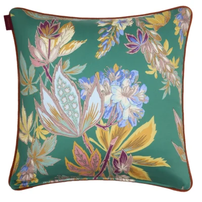 ETRO HOME designer cushion in green floral Italian pattern