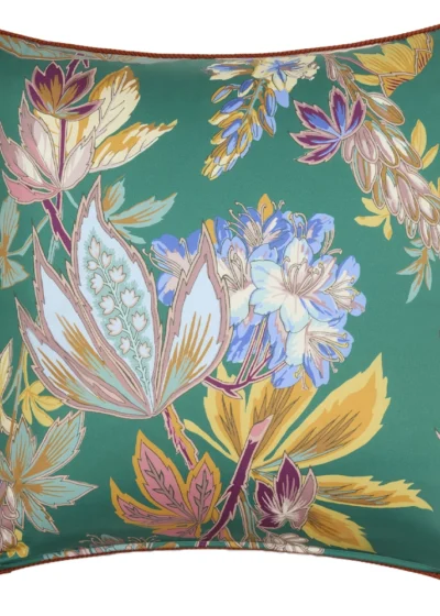 ETRO HOME designer cushion in green floral Italian pattern
